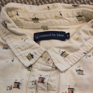Womens Cream Shirt With Cute Fishing Pattern